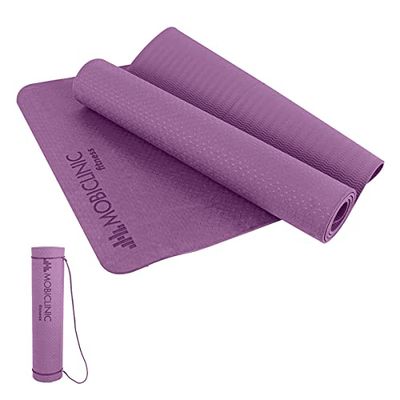 Yoga mat | Anti-slip | 181x61x0.6cm | Flexibel | TPE | Wasbaar | Eco-vriendelijk | Paars | EY-01| Mobiclinic