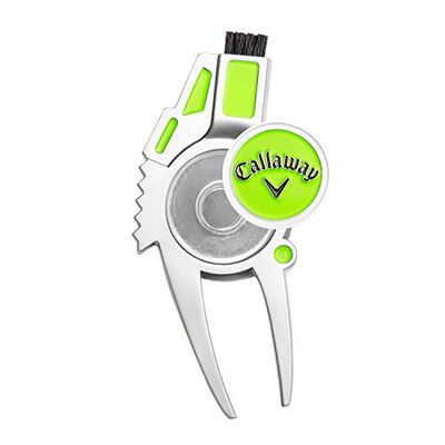 Callaway 4-in-1 Too Ferramenta de reparação de Divot 4 em 1, unissexo, prateado/verde, tamanho único