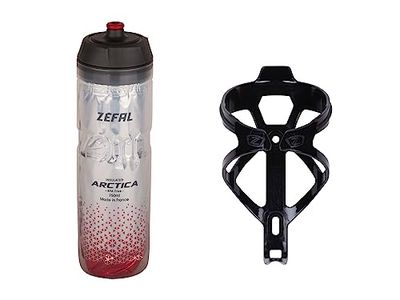ZEFAL Pack Arctica 75 Argento/Rosso e Pulse B2 Nero - Confezione di idratazione con borraccia isolata e portaborraccia - Porta borraccia per bicicletta con Bottiglia Bici - 146 g