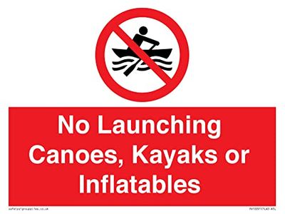Geen lancering kano's, kajaks of inflatables teken - 200x150mm - A5L