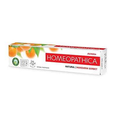 AROMA Astera Homeopathica Dentifrice naturel Mandarine Sorbet et herbes 75 ml