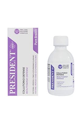 President COLLUTORIO DEFENSE ad azione Antimicrobica, Antiplacca e Lenitiva. Ideale per chi soffre di alitosi e come mantenimento dopo trattamenti con Clorexidina - 200ml