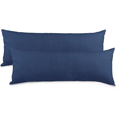 aqua-textil 0010850 - Set di 2 Federa per Cuscino per Chi Dorme sul Fianco, 40 x 145 cm, con Cerniera, Colore: Blu Scuro