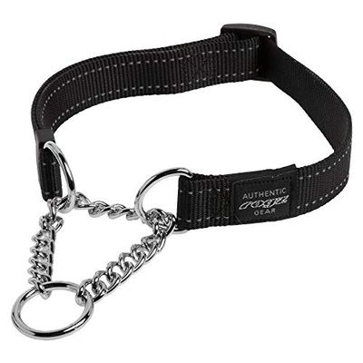 Rogz Utility hondenhalsband, reflecterend, 1,9 cm, Utility., Large, zwart
