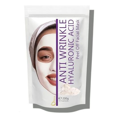 Masque Anti-rides à l'Acide hyaluronique Masque Peel-Off Masque d'Alginate gelifiant en poudre 200 g- 10 soins Masque Visage Peau Mature