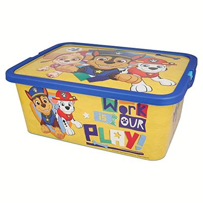 Stor Rangement DÉCORÉE. CAPACITÉ DE 13 litres.| BOÎTE CLICKPAW Patrol Boy Plain SCATOLA PORTAOGGETTI, Caricature, 02545, Multicolore, Mediano
