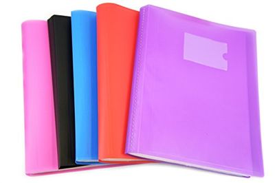 Arpan Carpeta de presentación A4 (1 unidad) con cubierta flexible para particulares, escuelas, colegios, oficinas, profesionales, negocios, 62 bolsillos, 124 bolsillos laterales, colores surtidos x 1