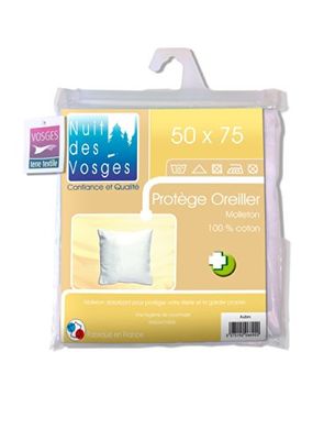Nuit des Vosges 2066913 - Sottofedera Assorbente Impermeabile Aubin in Cotone, 50 x 75 cm, Bianco