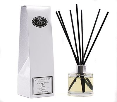Mystix London Fragrance Oil Reed Diffuser | Mulled Wine & Clove Scent | Long-Lasting Festive Home Fragrance | Safe & Easy-to-Use Aroma Solution | 100ml Bottle