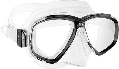 Cressi Perla Mask - Separate Glass Mask for Fishing, Freediving, Snorkelling and Diving, Unisex Adult, Transparent/Black