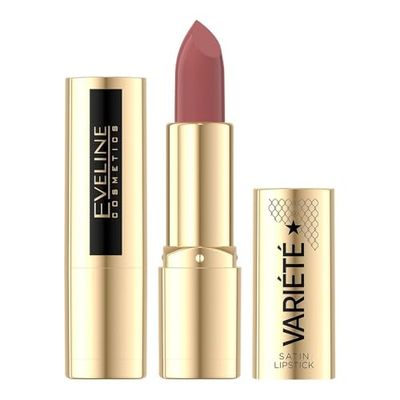 Eveline Cosmetics Variete Rossetto - No 04 Finitura Satinata con Olio di Jojoba, Olio di Sesamo, Acido Ialuronico e Vitamina E per Colore Intenso e Idratazione Profonda