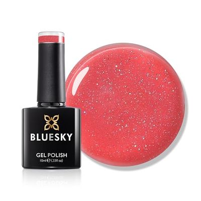 Bluesky Gel Nail Polish 10ml, Coral Voice - SS2507, Red Gel Nail Polish for 21 Day Manicure, Requires Curing Under LED UV Nail Lamp