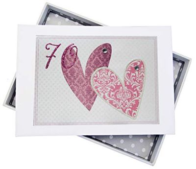 White Cotton Cards SSHA70T Mini"70" Patterned Hearts Photo Album