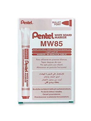 Pentel - Marcador económico para pizarra blanca. Color rojo. - Pack de 12