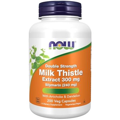 Now Foods, Milk Thistle Extract (Extrait de Chardon-Marie), 200 Capsules végétaliennes, Testées en Laboratoire, Végétariennes, Sans Soja, Sans Gluten, Sans OGM