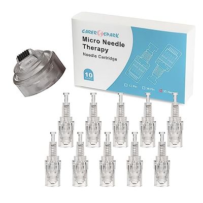 CARER SPARK Microneedle 10 x 3D Nano Needle Length Adjustable 0.25mm - 2mm Microneedle Device Replacement Syringe Head Threaded Connector