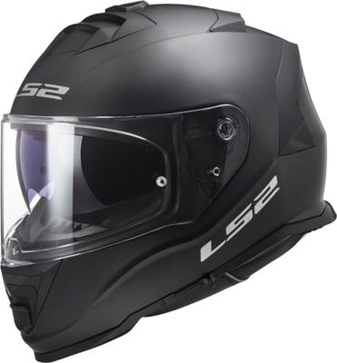 LS2 FF800 STORM II Dual Visor Full Face Motorcycle Helmet. SOLID MATT BLACK (S) 55-56cm