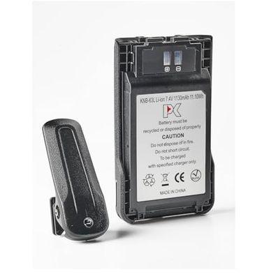 Batteria KNB-63L LI-Ion 7,4 V 1130 mAh per Kenwood con clip