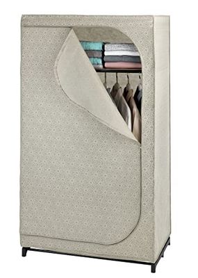 WENKO Armário com prateleira Balance - guarda-roupa móvel, armário dobrável, polipropileno, 90 x 160 x 50 cm, taupe