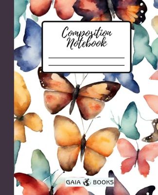 Composition Notebook Watercolour Dot Graph: Butterflies | Vintage Journal for School, College, Work, Hobbies, Travelers | Dot Graph | 5mm Spaced Dots