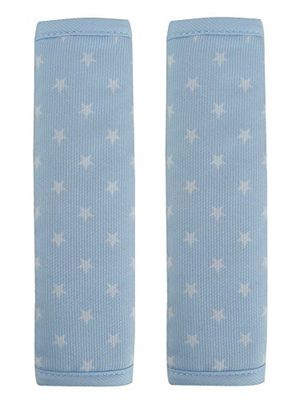 Coussinets d’épaules, protège-ceinture ou protecteur d’harnais réversibles pour siège auto, poussette ou maxicosi. C'est disponible en plusieurs modèles et couleurs (Étoile Bleu Clair)