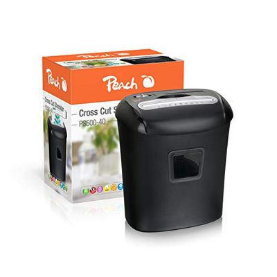 Peach Destructeur de Documents Coupe croisée - 10 Feuilles - 21 litres - Particules 5 x 16 mm (P-4) - Conforme au RGPD - PS500-40A