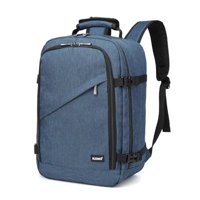 Kono Sac de Cabine 40 x 20 x 25 cm - Petit Bagage à Main de Voyage étanche sous Le siège - Bleu Marine, Bleu Marine, 40x20x25 cm, Sac Cabine