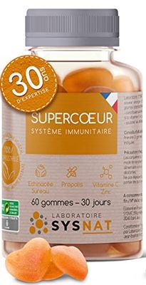 Défenses naturelles & système immunitaire • Zinc complement alimentaire Propolis Echinacea Sureau Vitamine C • multivitamines et minéraux • 60 gummies • Usine en France • Laboratoire SYSNAT