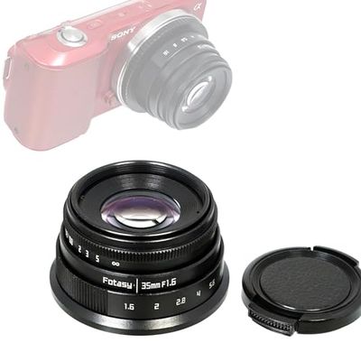 Fotasy Obiettivo multistrato 35 mm F1.6, grande apertura manuale focale fissa APS-C attacco E, compatibile fotocamere Sony E-Mount a3000, a3500, a5000, a5100, a6000, a6300, a6400, a6500, a6600 ZV-E10