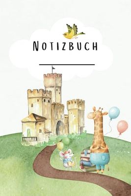 Notizbuch für Kinder – perfekt für den Schulbeginn, Notizheft, Aufgabenheft, liniert mit Tiermotiven, DIN A5 120 Seiten