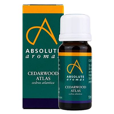 Absolute Aromas Olio Essenziale di Legno di Cedro 10 ml - Puro, Naturale, Non Diluito, Cruelty Free e Vegan - per Aromaterapia, Diffusori e Ricette di Bellezza fai-da-te