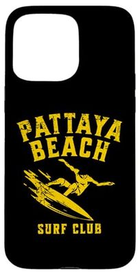 Pattaya Beach Thailand Surf Club Surfer Distressed Design Case for iPhone 15 Pro Max