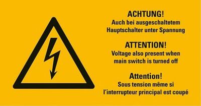 Include "Blitz", giallo, con testo (1 arco = 10 pezzi) "Attenzione..."