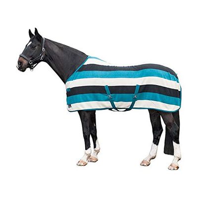 Svettfilt – Fashion Stripes – med korsrem 8054 svart/off white/green 135