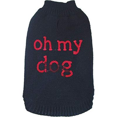 Dogy Oh My Dog fantasie hondenpullover, zwart, maat 45, 1 stuk