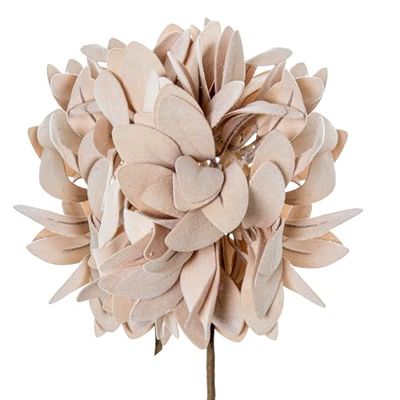 DRW Set de 6 Flores Artificiales de Espuma eva, plastico y Papel Beige 65cm