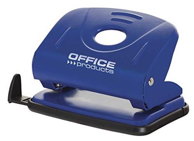 OFFICER PRODUCTS Perforadora Metálica de 2 Agujeros de productos de oficina perforadora de hasta 25 hojas de metal azul/accesorios de oficina pequeños/tipo