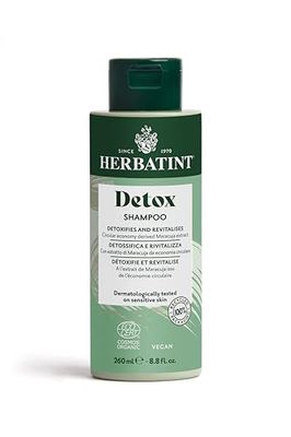 Herbatint Detox Shampoo - 260 ml | Shampoo organico disintossicante e rigenerante, deterge e purifica il cuoio capelluto e i capelli dalle impurità | Bio cosmos biologico, 98% ingredienti naturali,