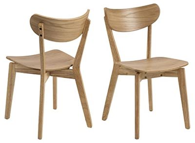 AC Design Furniture Roxanne eetkamerstoelen set van 2, H: 79,5 x B: 45 x D: 55 cm, eiken look, hout, eiken