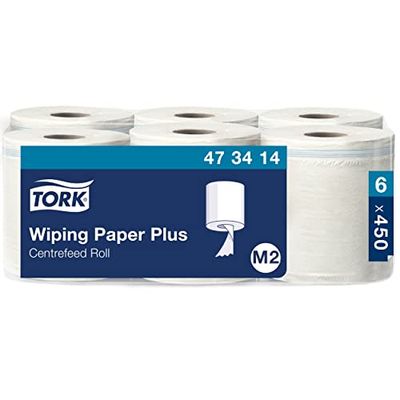 Tork 473414 Papier d'essuyage Advance à dévidage central M2 - 150,7 m x 19 cm - lot de 6 bobines - Blanc