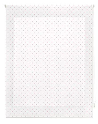 Blindecor Estore de enrolar em tecido, branco com manchas rosa, 160 x 250 cm