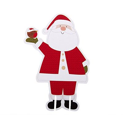 Neviti Let It Snow-Glass Decoration-Father Christmas-10 Pack, Wood, Multi-Colour, 8.5 x 0.1 x 8 cm