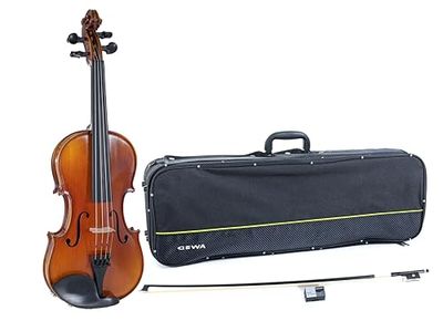 GEWA Maestro 1 VL 3, 1/4 listo para jugar, incluye estuche de violín, arco de carbono y cuerdas Larsen Aurora