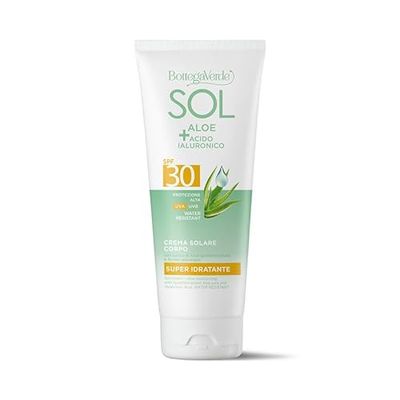 Bottega Verde - SOL Aloe e Acido Ialuronico, Crema Solare Corpo, SPF 30, Protezione Alta, 200ml, Protegge dai Raggi UVA e UVB e Idrata Intensamente