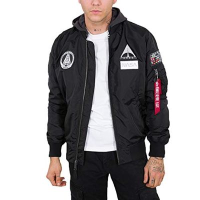 Alpha Industries MA-1 TT capuchon NASA bomberjack voor heren Black