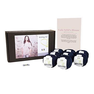 DesignEtte Danemark 50 g/127 m 350 g Moyen DesignEtte Mini cottonette/100% mercerisé Coton égyptien Lady Sybil (Homonymie) pour Femme à Tricoter Kit, Bleu pour bébé, 2 Parent