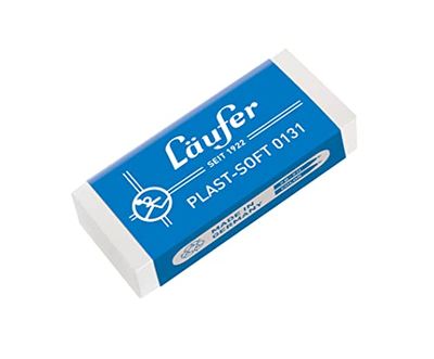 Läufer 00131 Plast Soft 0131, gomme douce en plastique, pour crayons à papier et de couleur, transparente