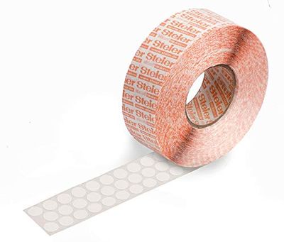 STEIER 3242590 Marking Dots, White, Strong Adhesive Dots, Made of Coloured Fabric Labels, 25 mm, Pack of 5000 (Round, Large and Removable) Diameter