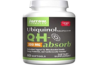 Jarrow Formulas, Ubiquinol QH-Absorb (Coenzyme Q10 Actif), 200mg, Hautement Dosé, 60 Capsules molles, Testé en Laboratoire, Sans Gluten, Sans Soja, Sans OGM