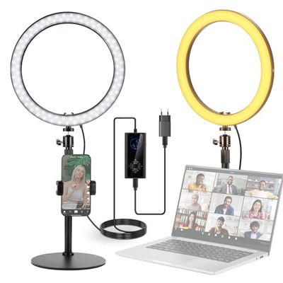 NEEWER Anneau Lumineux de Bureau Haute Puissance 12" 24W avec Support pour Téléphone,éclairage LED pour Selfie,Vidéoconférence, Streaming,Maquillage,Vlog,Ordinateur Portable,Webcam,Zoom,Appel,RH12B